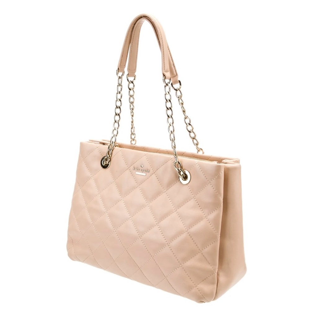 Kate Spade Brier Lane Pink Quilted Leather Shoulder Bag.